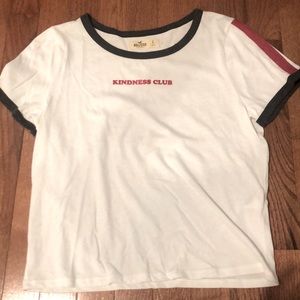 White cropped top shirt